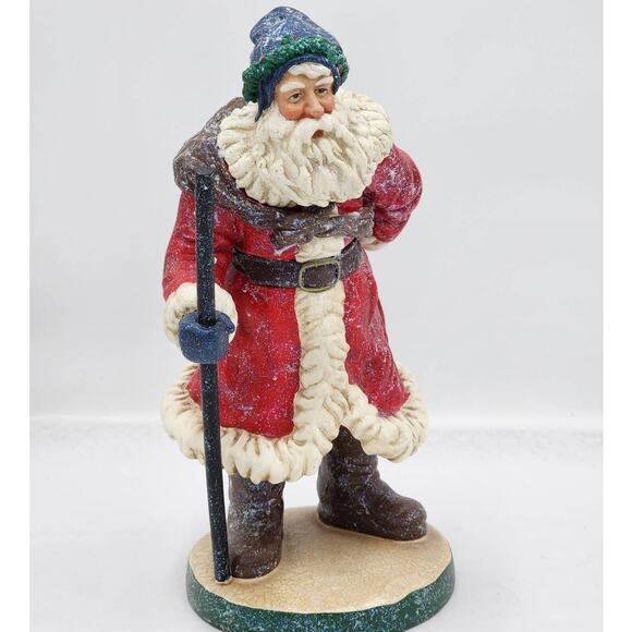 Dept 56 Santa Figurine Walking Stick Toy Delivery Christmas Decor Glitter 13" - Picture 1 of 14